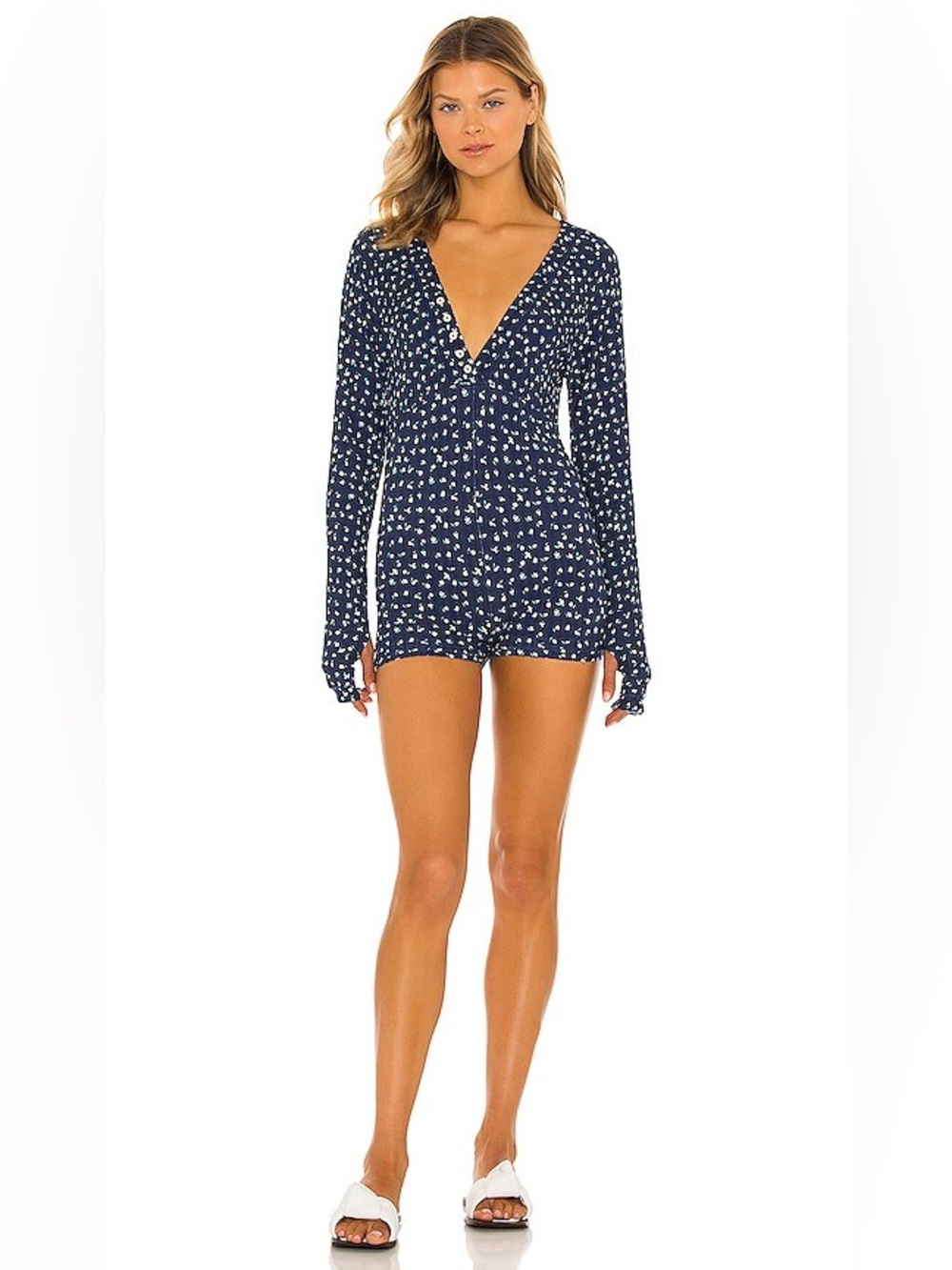 Free people Sleep In Romper in Navy NWT